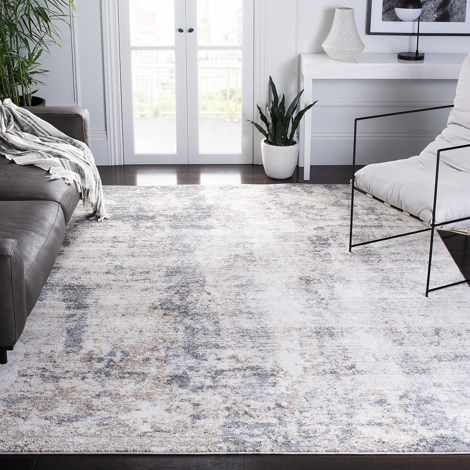 image:imageSAFAVIEH Area Rug 8x10 Aston Collection Large Ivory amp Grey Modern Abstract Design NonShedding amp Easy Cleaning Ideal for Living Room Bedroom Office Dining Space ASN713AIvoryGrey