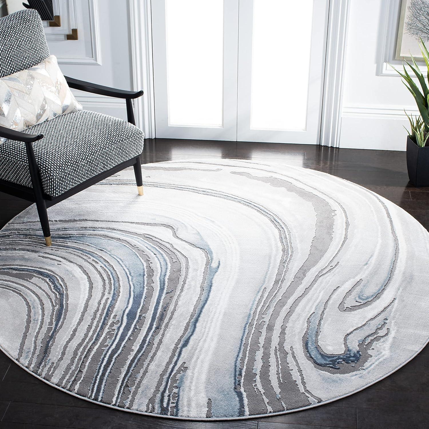 image:imageSAFAVIEH Area Rug 8x10 Craft Collection Large Blue amp Grey Modern Abstract Design NonShedding amp Easy Cleaning Ideal for Living Room Bedroom Office Dining Space CFT845MBlueGrey