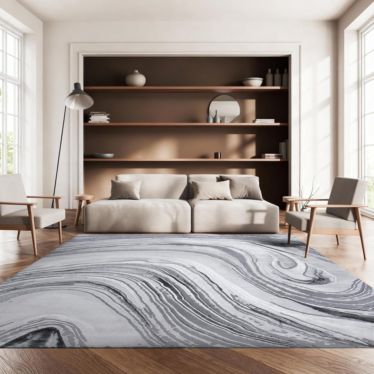 image:imageSAFAVIEH Area Rug 8x10 Craft Collection Large Blue amp Grey Modern Abstract Design NonShedding amp Easy Cleaning Ideal for Living Room Bedroom Office Dining Space CFT845MLight GreyGrey