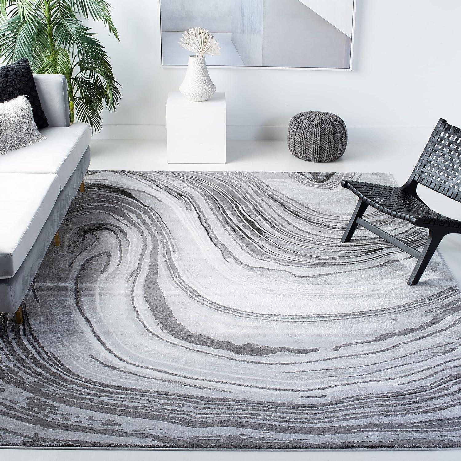 image:imageSAFAVIEH Area Rug 8x10 Craft Collection Large Blue amp Grey Modern Abstract Design NonShedding amp Easy Cleaning Ideal for Living Room Bedroom Office Dining Space CFT845MLight GreyGrey