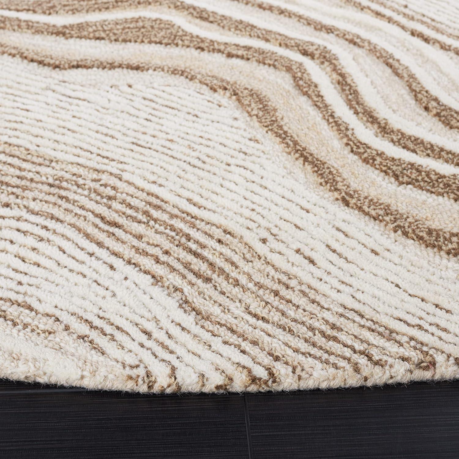 image:imageSAFAVIEH Area Rug 8x10 Fifth Avenue Collection Large Beige amp Ivory Handmade Wool MidCentury Modern Design Ideal for Living Room Bedroom Office Dining Space FTV121BBeigeIvory