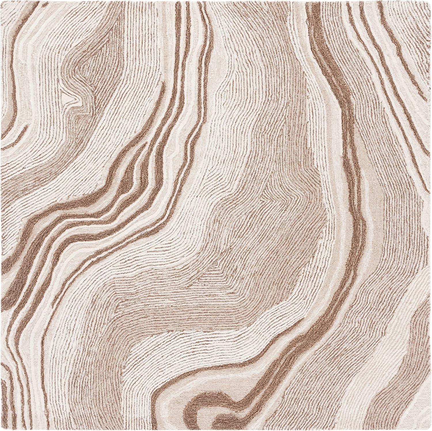 image:imageSAFAVIEH Area Rug 8x10 Fifth Avenue Collection Large Beige amp Ivory Handmade Wool MidCentury Modern Design Ideal for Living Room Bedroom Office Dining Space FTV121BBeigeIvory