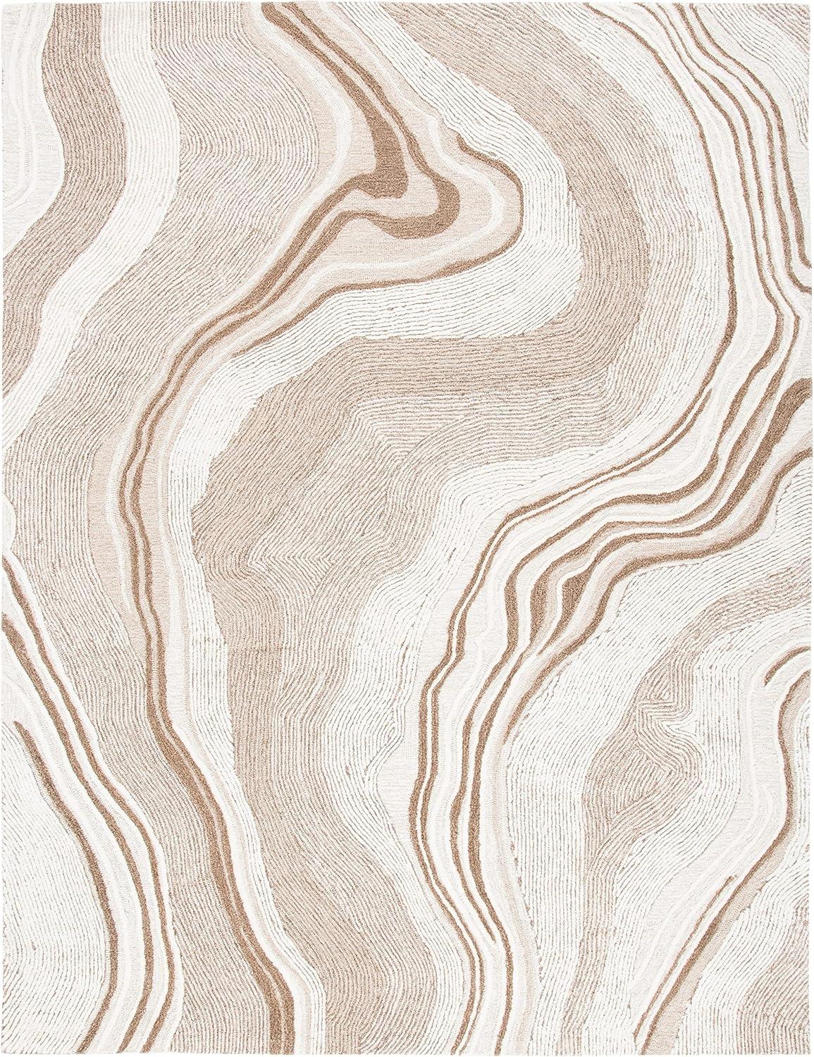 image:imageSAFAVIEH Area Rug 8x10 Fifth Avenue Collection Large Beige amp Ivory Handmade Wool MidCentury Modern Design Ideal for Living Room Bedroom Office Dining Space FTV121BBeigeIvory