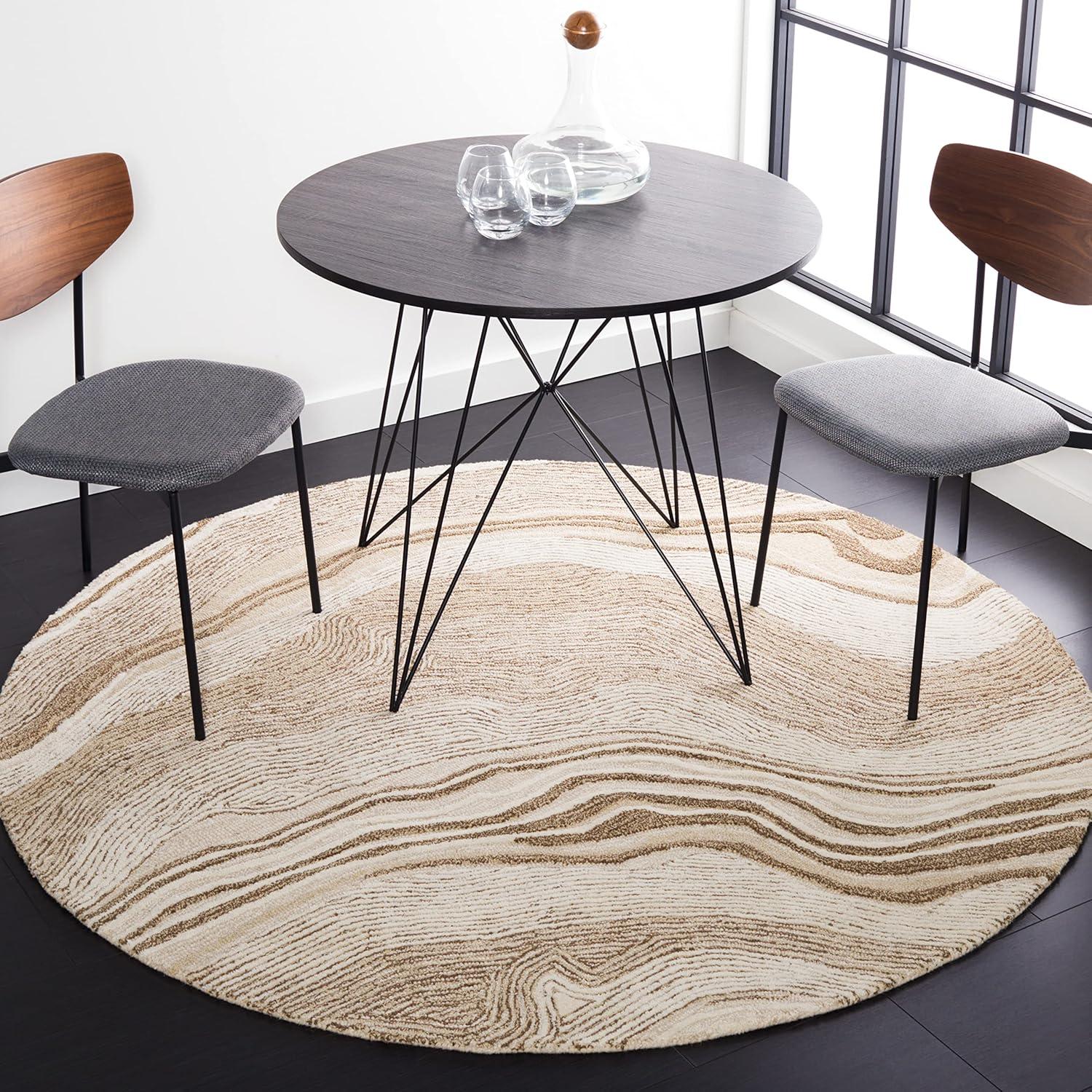 image:imageSAFAVIEH Area Rug 8x10 Fifth Avenue Collection Large Beige amp Ivory Handmade Wool MidCentury Modern Design Ideal for Living Room Bedroom Office Dining Space FTV121BBeigeIvory
