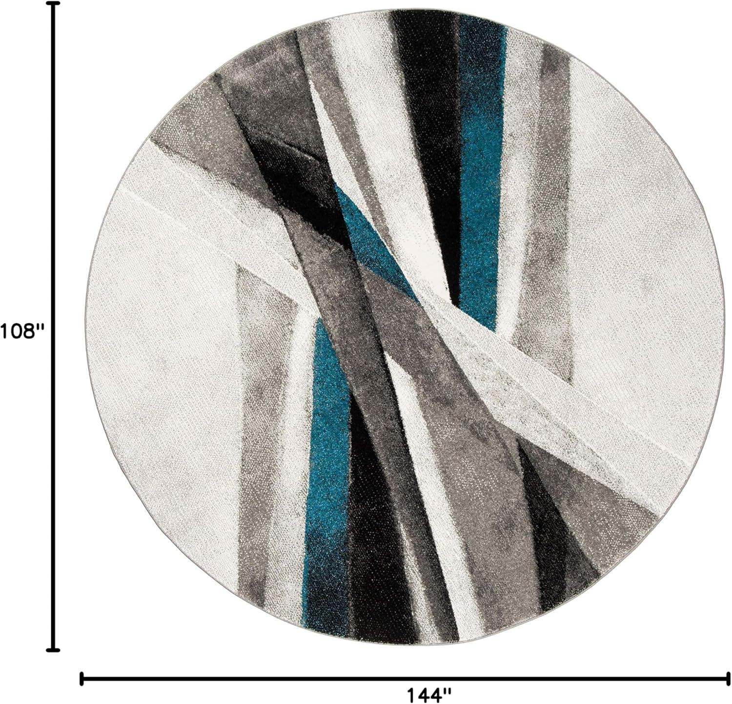 image:imageSAFAVIEH Area Rug 8x10 Hollywood Collection Large Grey amp Teal MidCentury Modern Design NonShedding amp Easy Cleaning Ideal for Living Room Bedroom Office Dining Space HLW710DGreyTeal
