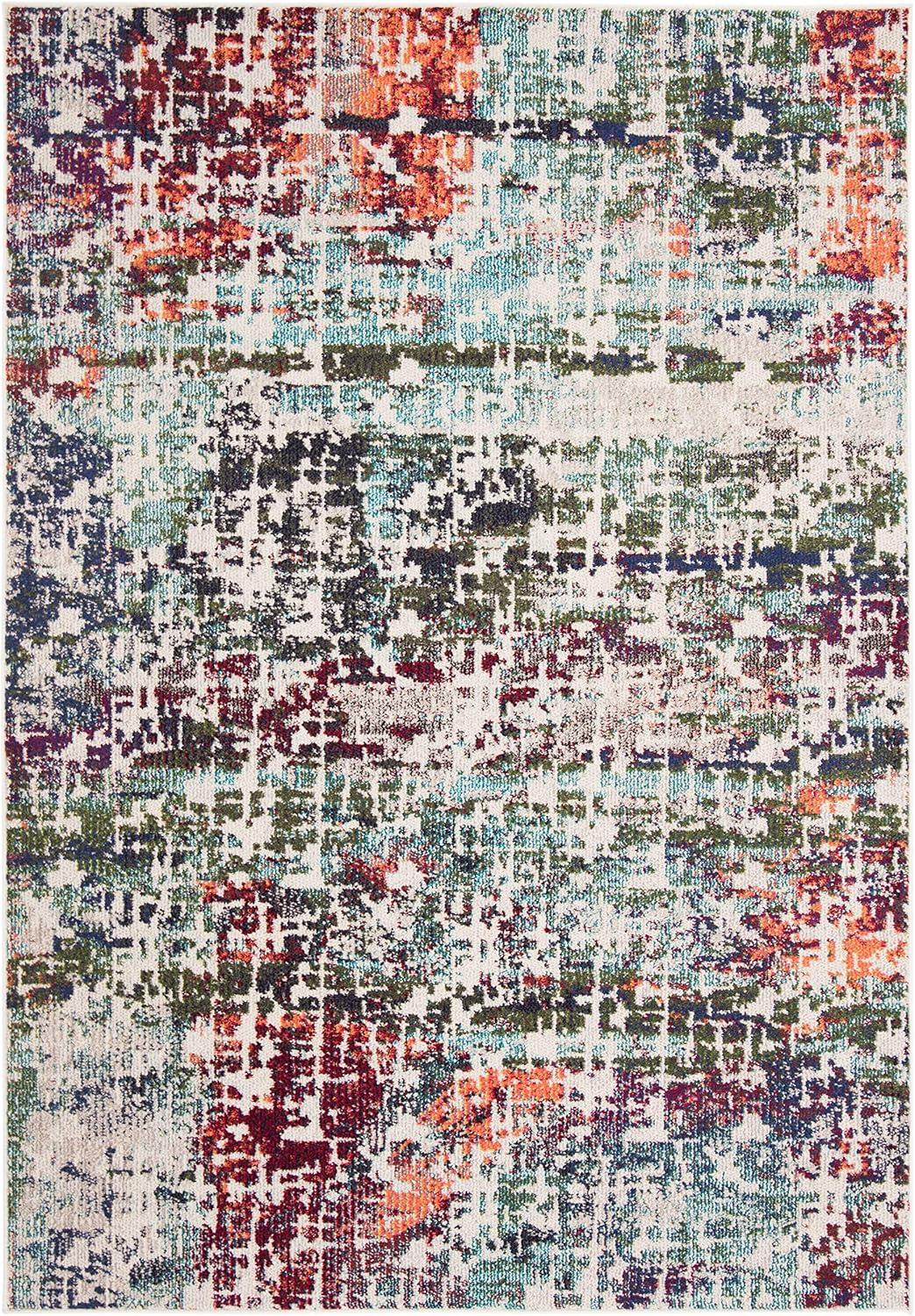image:imageSAFAVIEH Area Rug 8x10 Madison Collection Large Blue amp Green Modern Abstract Design NonShedding amp Easy Cleaning Ideal for Living Room Bedroom Office Dining Space MAD469ABlueGreen