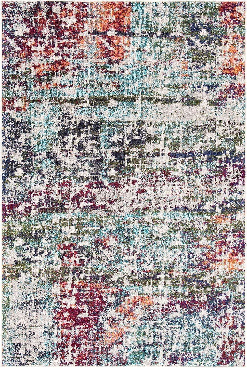 image:imageSAFAVIEH Area Rug 8x10 Madison Collection Large Blue amp Green Modern Abstract Design NonShedding amp Easy Cleaning Ideal for Living Room Bedroom Office Dining Space MAD469ABlueGreen
