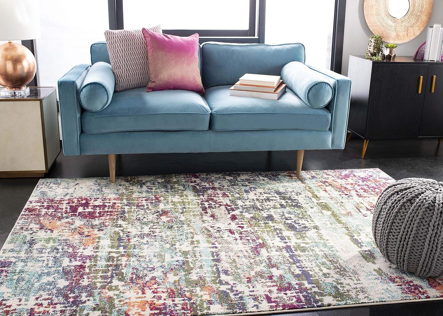 image:imageSAFAVIEH Area Rug 8x10 Madison Collection Large Blue amp Green Modern Abstract Design NonShedding amp Easy Cleaning Ideal for Living Room Bedroom Office Dining Space MAD469ABlueGreen
