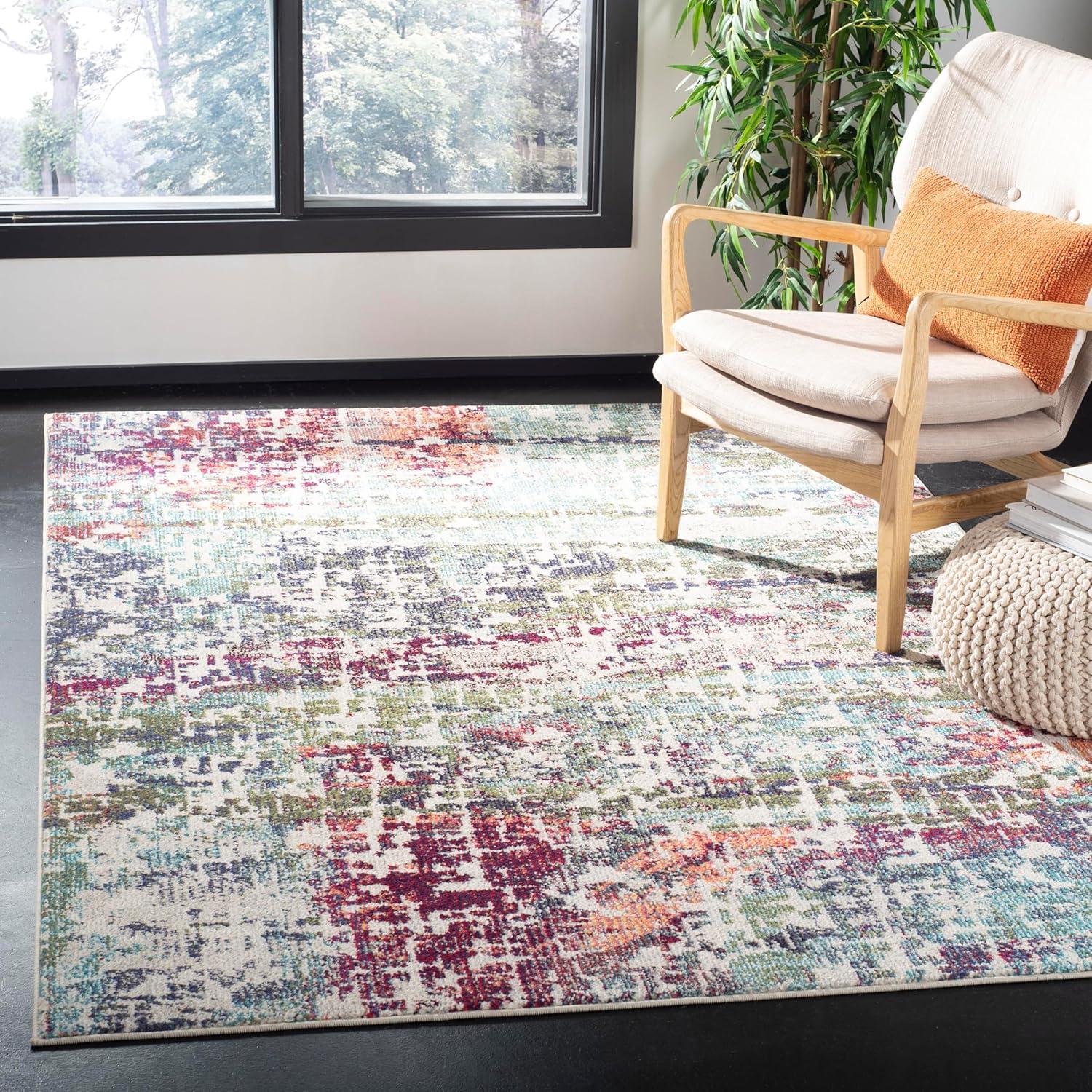image:imageSAFAVIEH Area Rug 8x10 Madison Collection Large Blue amp Green Modern Abstract Design NonShedding amp Easy Cleaning Ideal for Living Room Bedroom Office Dining Space MAD469ABlueGreen