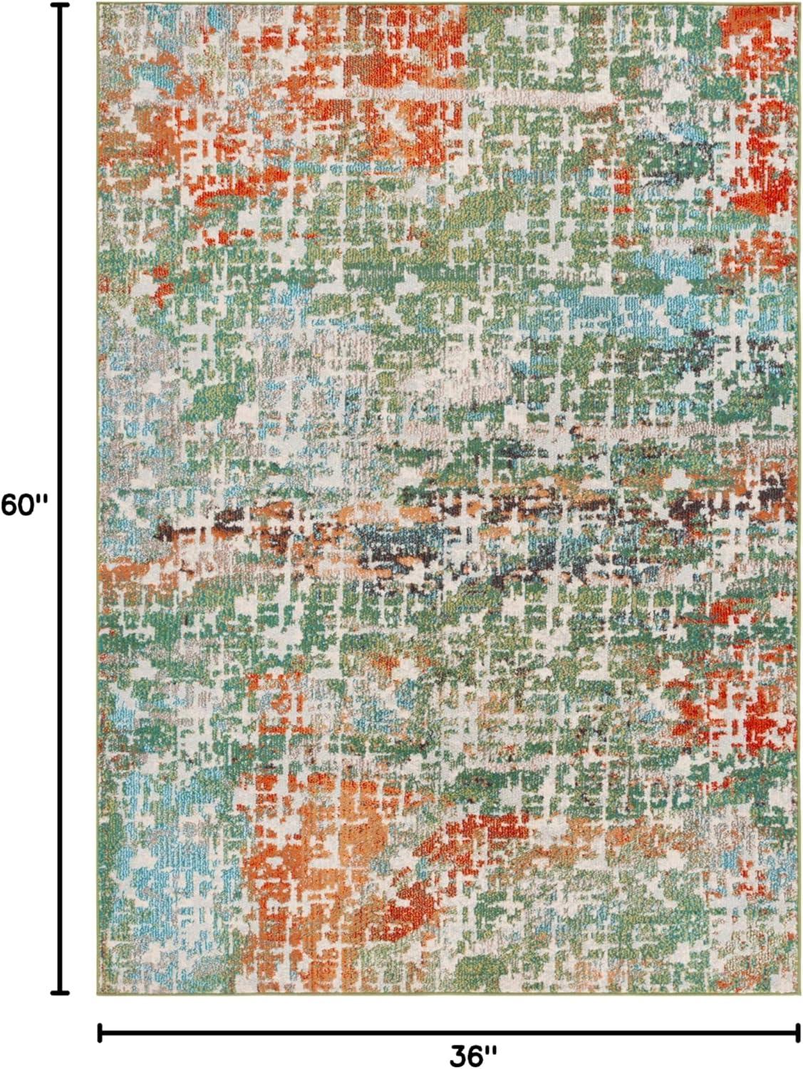 image:imageSAFAVIEH Area Rug 8x10 Madison Collection Large Blue amp Green Modern Abstract Design NonShedding amp Easy Cleaning Ideal for Living Room Bedroom Office Dining Space MAD469ASageRust