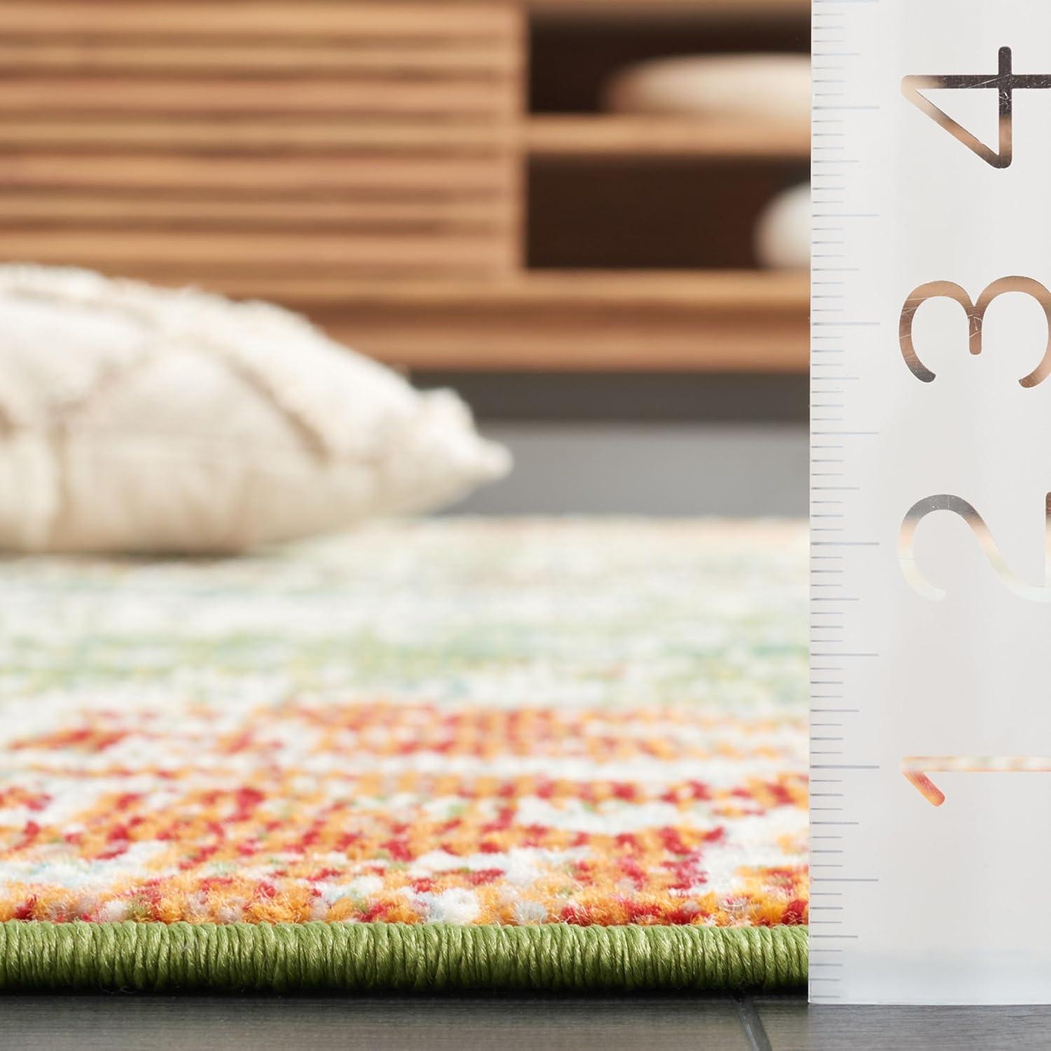 image:imageSAFAVIEH Area Rug 8x10 Madison Collection Large Blue amp Green Modern Abstract Design NonShedding amp Easy Cleaning Ideal for Living Room Bedroom Office Dining Space MAD469ASageRust