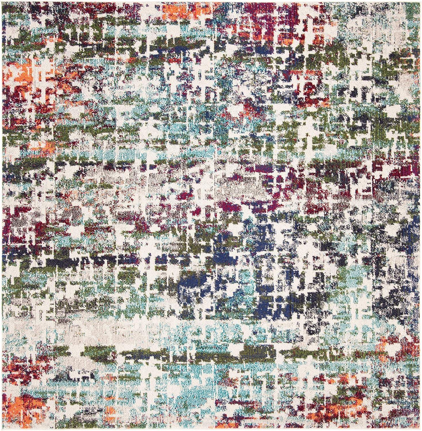 image:imageSAFAVIEH Area Rug 8x10 Madison Collection Large Blue amp Green Modern Abstract Design NonShedding amp Easy Cleaning Ideal for Living Room Bedroom Office Dining Space MAD469ABlueGreen