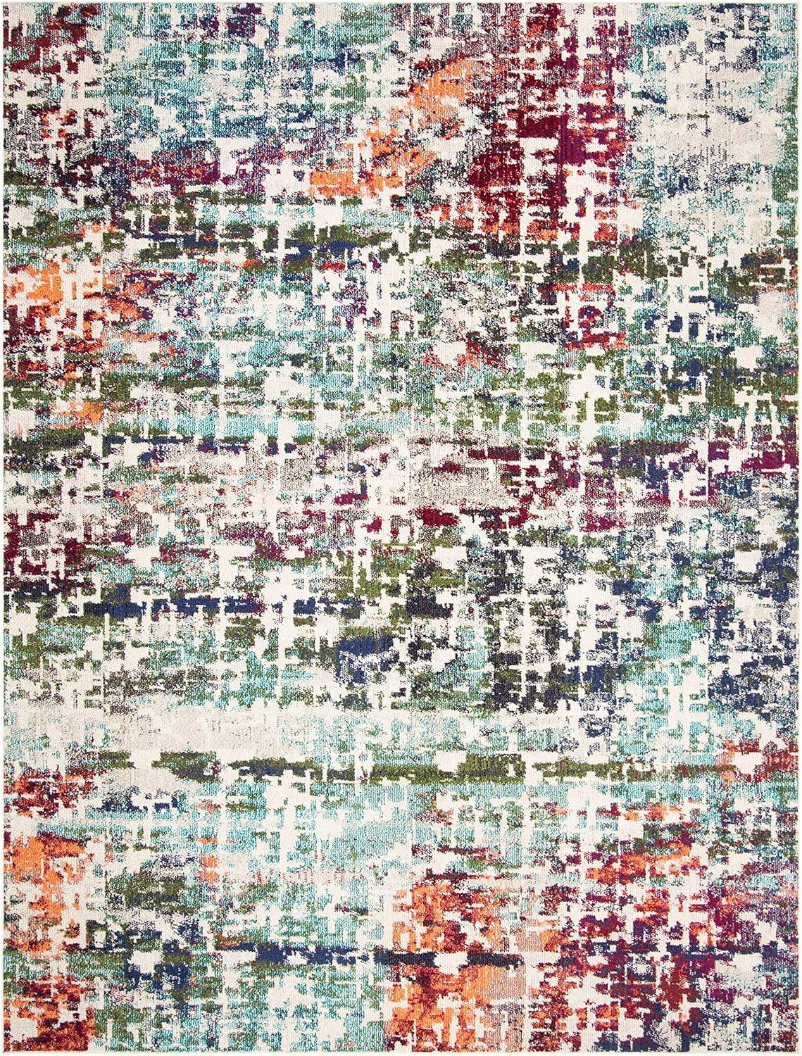 image:imageSAFAVIEH Area Rug 8x10 Madison Collection Large Blue amp Green Modern Abstract Design NonShedding amp Easy Cleaning Ideal for Living Room Bedroom Office Dining Space MAD469ABlueGreen