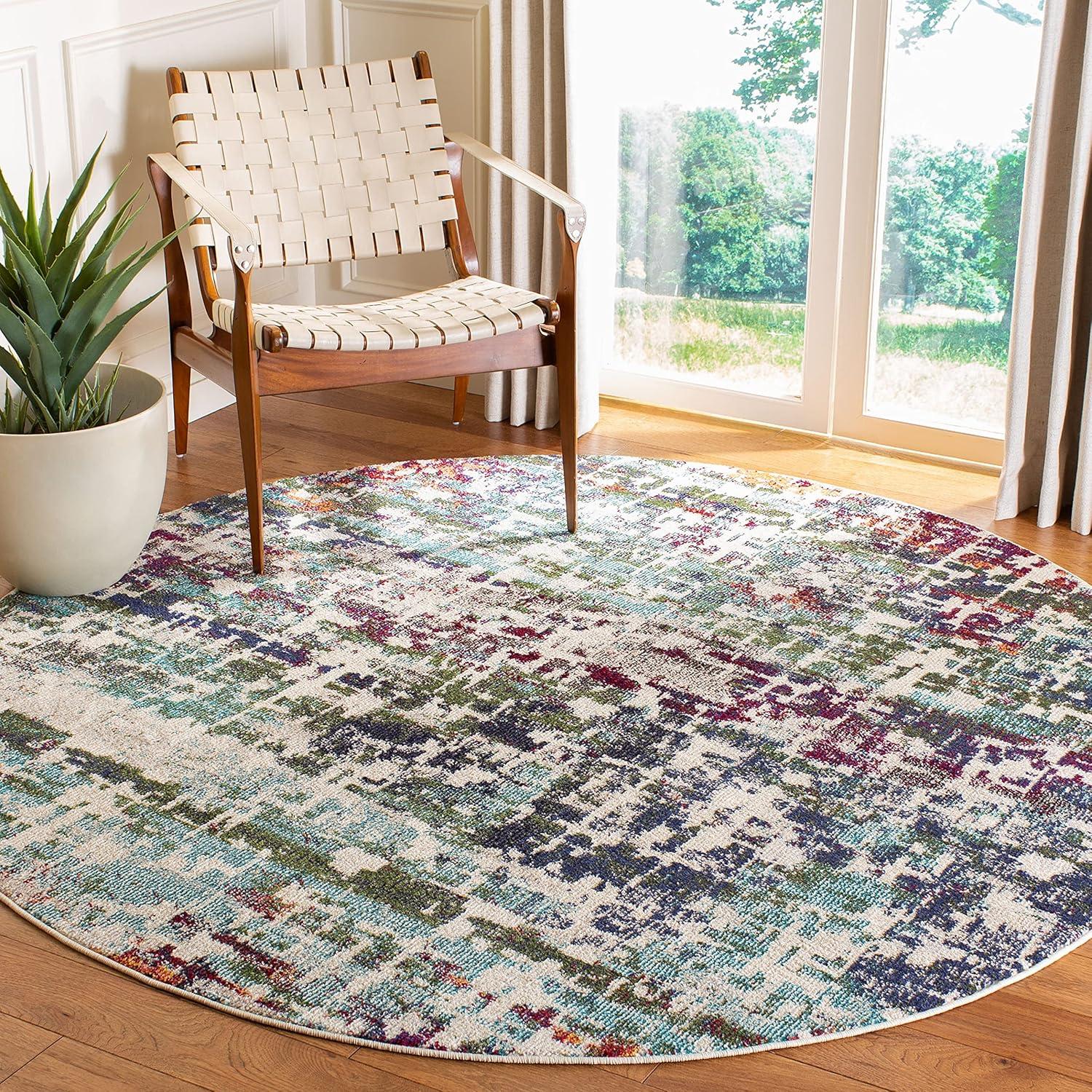 image:imageSAFAVIEH Area Rug 8x10 Madison Collection Large Blue amp Green Modern Abstract Design NonShedding amp Easy Cleaning Ideal for Living Room Bedroom Office Dining Space MAD469ABlueGreen