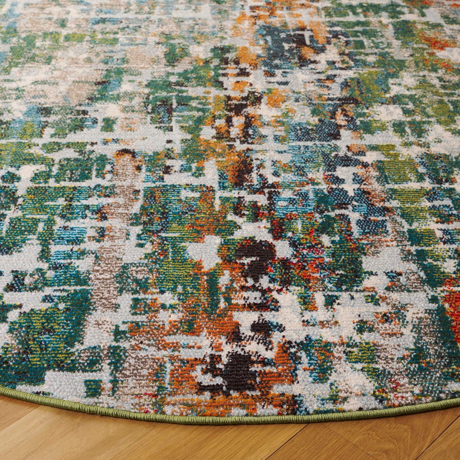 image:imageSAFAVIEH Area Rug 8x10 Madison Collection Large Blue amp Green Modern Abstract Design NonShedding amp Easy Cleaning Ideal for Living Room Bedroom Office Dining Space MAD469ASageRust