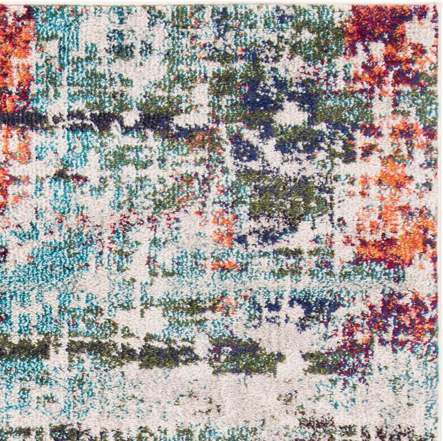 image:imageSAFAVIEH Area Rug 8x10 Madison Collection Large Blue amp Green Modern Abstract Design NonShedding amp Easy Cleaning Ideal for Living Room Bedroom Office Dining Space MAD469ABlueGreen