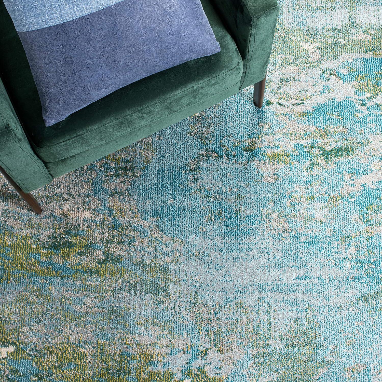 image:imageSAFAVIEH Area Rug 8x10 Madison Collection Large Blue amp Grey Modern Boho Abstract Design NonShedding amp Easy Cleaning Ideal for Living Room Bedroom Office Dining Space MAD440MLight BlueGreen
