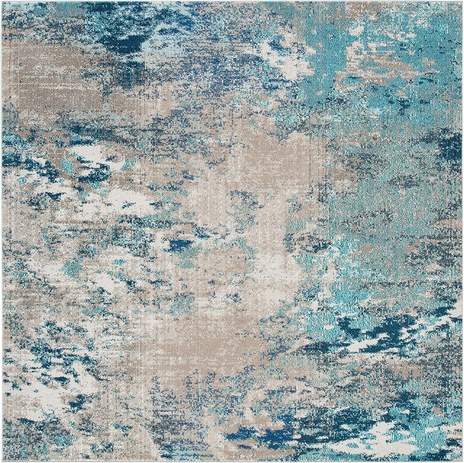 image:imageSAFAVIEH Area Rug 8x10 Madison Collection Large Blue amp Grey Modern Boho Abstract Design NonShedding amp Easy Cleaning Ideal for Living Room Bedroom Office Dining Space MAD440MBlueBeige