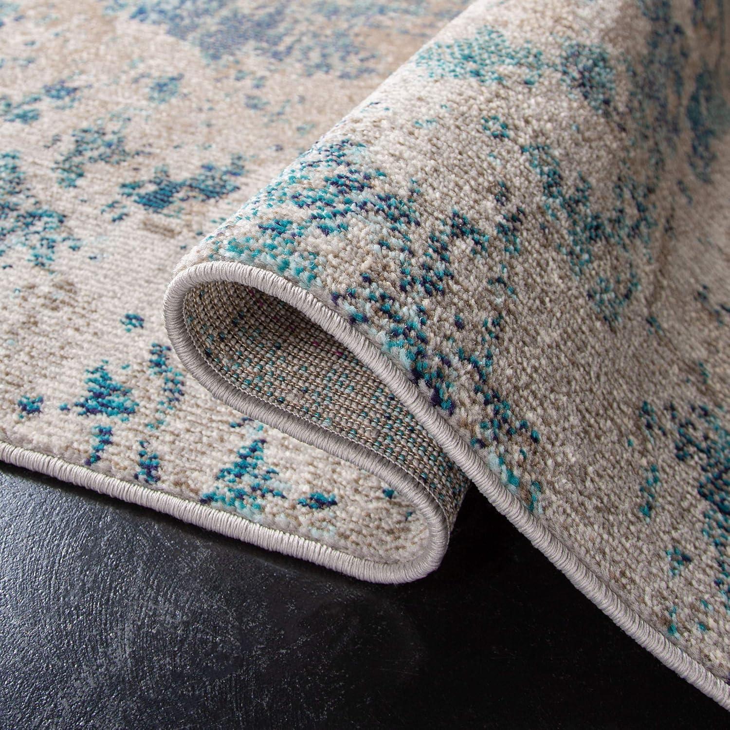 image:imageSAFAVIEH Area Rug 8x10 Madison Collection Large Blue amp Grey Modern Boho Abstract Design NonShedding amp Easy Cleaning Ideal for Living Room Bedroom Office Dining Space MAD440MBlueBeige