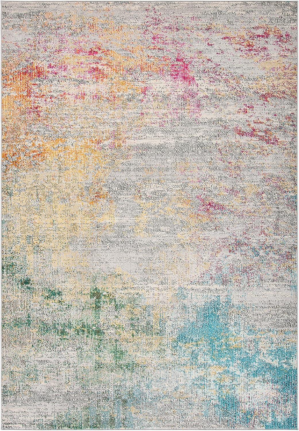 image:imageSAFAVIEH Area Rug 8x10 Madison Collection Large Blue amp Grey Modern Boho Abstract Design NonShedding amp Easy Cleaning Ideal for Living Room Bedroom Office Dining Space MAD440MGreyGold