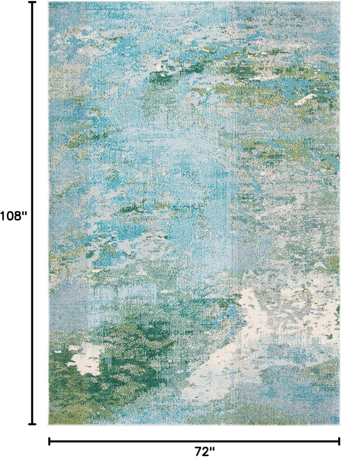 image:imageSAFAVIEH Area Rug 8x10 Madison Collection Large Blue amp Grey Modern Boho Abstract Design NonShedding amp Easy Cleaning Ideal for Living Room Bedroom Office Dining Space MAD440MLight BlueGreen