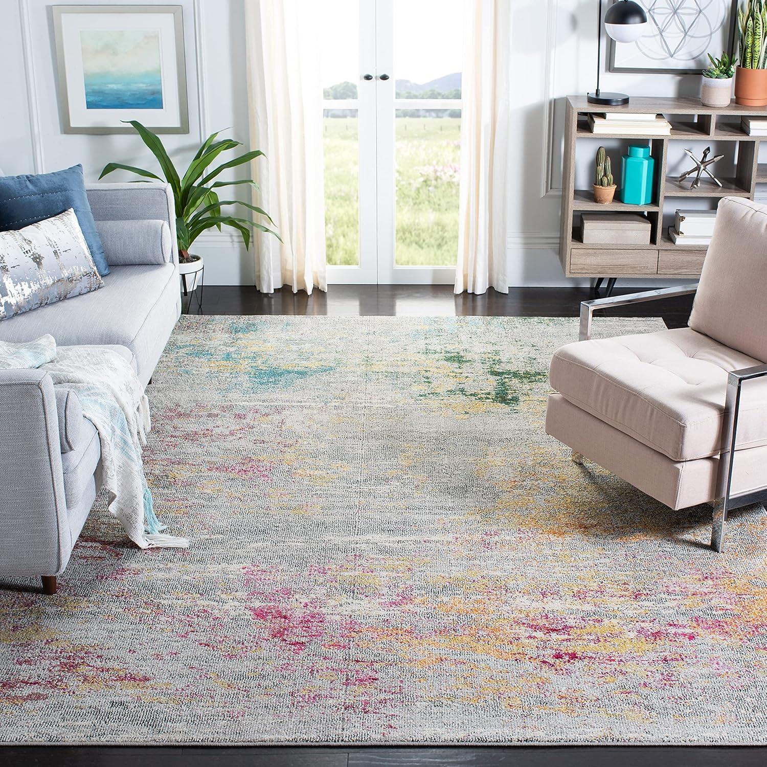 image:imageSAFAVIEH Area Rug 8x10 Madison Collection Large Blue amp Grey Modern Boho Abstract Design NonShedding amp Easy Cleaning Ideal for Living Room Bedroom Office Dining Space MAD440MGreyGold