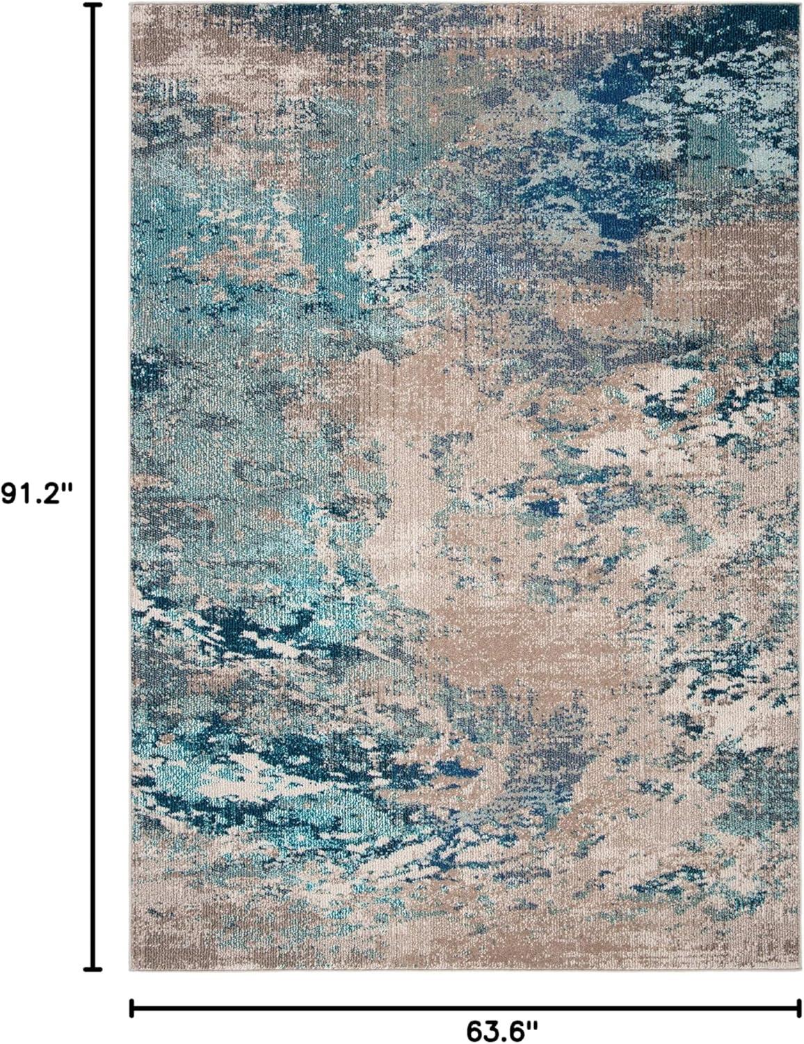image:imageSAFAVIEH Area Rug 8x10 Madison Collection Large Blue amp Grey Modern Boho Abstract Design NonShedding amp Easy Cleaning Ideal for Living Room Bedroom Office Dining Space MAD440MBlueBeige