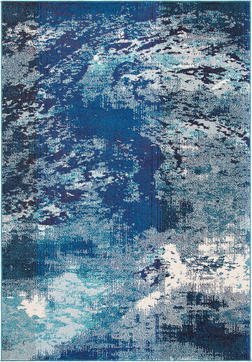 image:imageSAFAVIEH Area Rug 8x10 Madison Collection Large Blue amp Grey Modern Boho Abstract Design NonShedding amp Easy Cleaning Ideal for Living Room Bedroom Office Dining Space MAD440MNavyIvory
