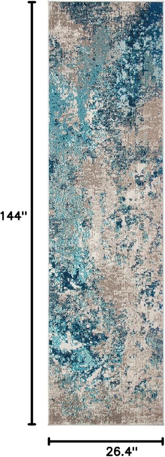 image:imageSAFAVIEH Area Rug 8x10 Madison Collection Large Blue amp Grey Modern Boho Abstract Design NonShedding amp Easy Cleaning Ideal for Living Room Bedroom Office Dining Space MAD440MBlueBeige