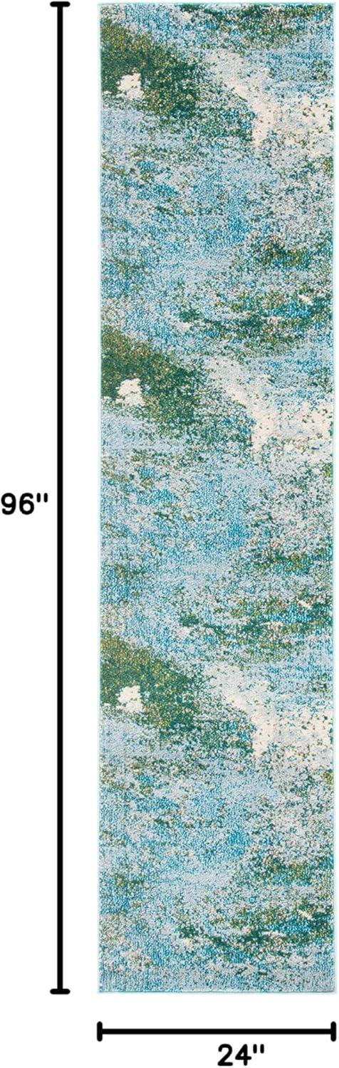 image:imageSAFAVIEH Area Rug 8x10 Madison Collection Large Blue amp Grey Modern Boho Abstract Design NonShedding amp Easy Cleaning Ideal for Living Room Bedroom Office Dining Space MAD440MLight BlueGreen