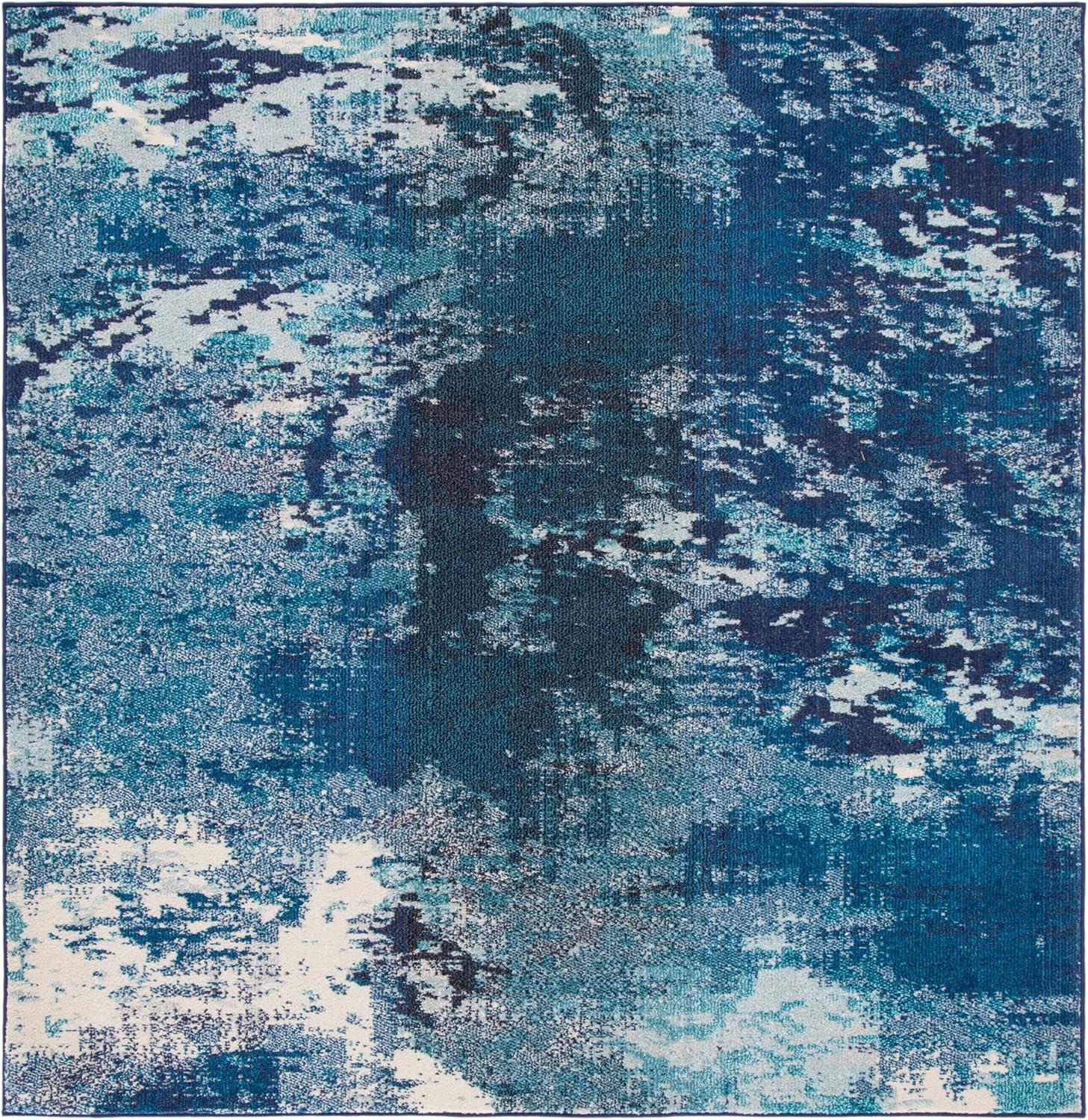 image:imageSAFAVIEH Area Rug 8x10 Madison Collection Large Blue amp Grey Modern Boho Abstract Design NonShedding amp Easy Cleaning Ideal for Living Room Bedroom Office Dining Space MAD440MNavyIvory