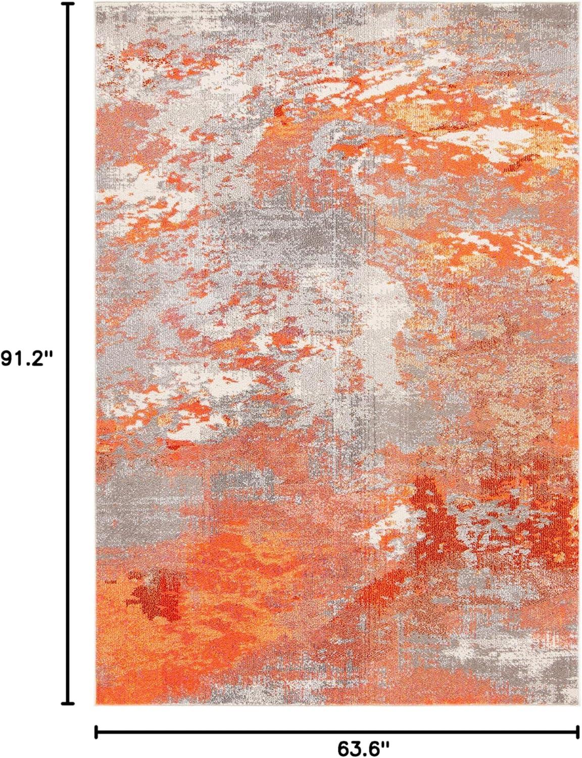 image:imageSAFAVIEH Area Rug 8x10 Madison Collection Large Blue amp Grey Modern Boho Abstract Design NonShedding amp Easy Cleaning Ideal for Living Room Bedroom Office Dining Space MAD440MGreyOrange