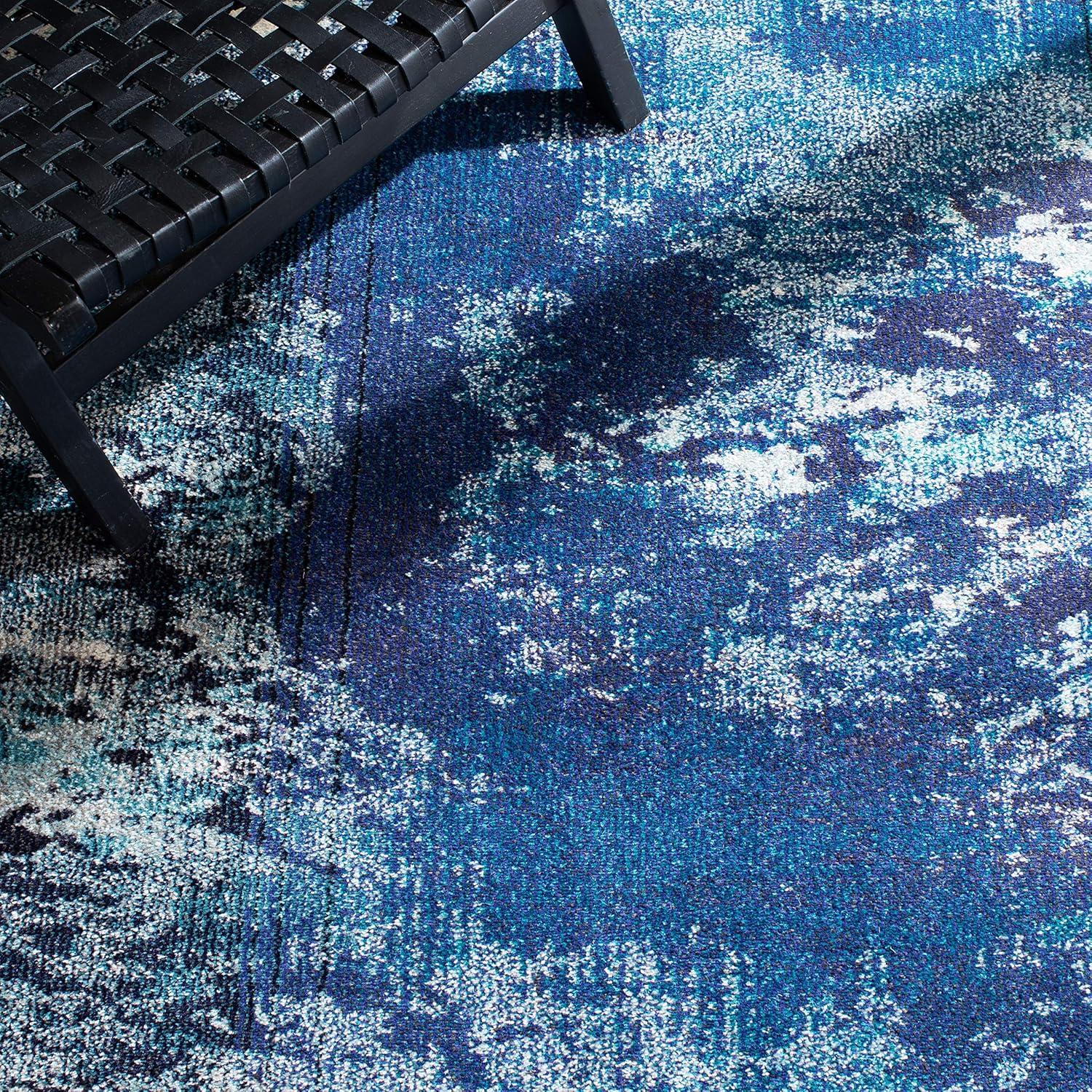 image:imageSAFAVIEH Area Rug 8x10 Madison Collection Large Blue amp Grey Modern Boho Abstract Design NonShedding amp Easy Cleaning Ideal for Living Room Bedroom Office Dining Space MAD440MNavyIvory