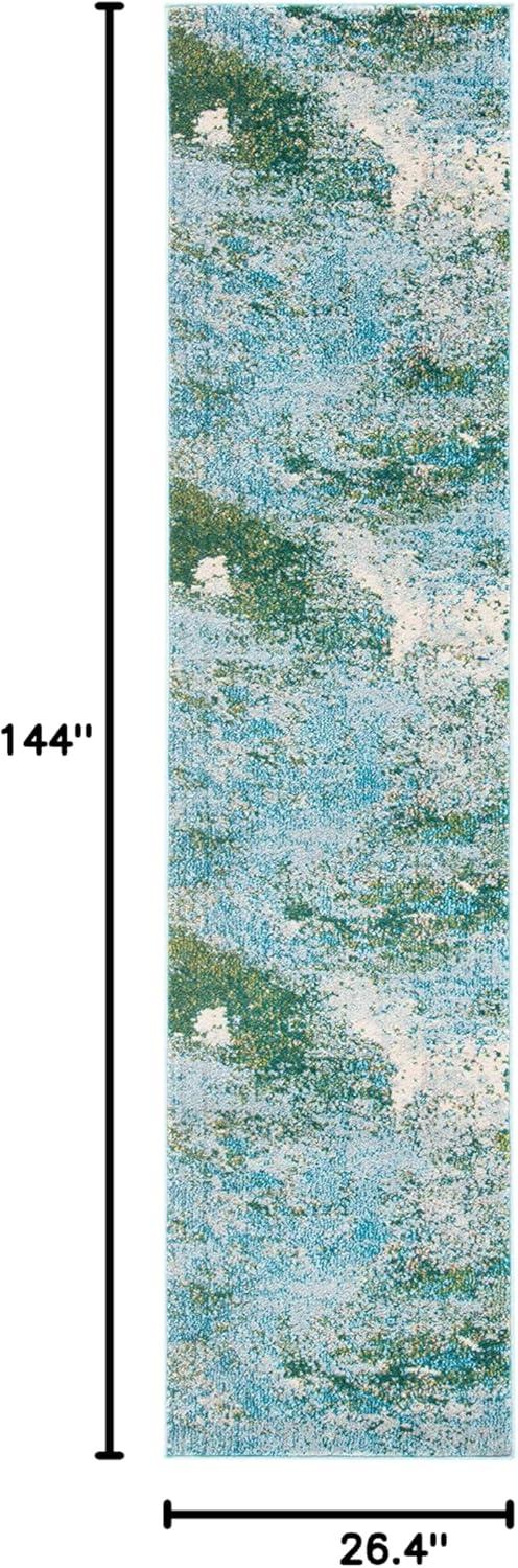image:imageSAFAVIEH Area Rug 8x10 Madison Collection Large Blue amp Grey Modern Boho Abstract Design NonShedding amp Easy Cleaning Ideal for Living Room Bedroom Office Dining Space MAD440MLight BlueGreen
