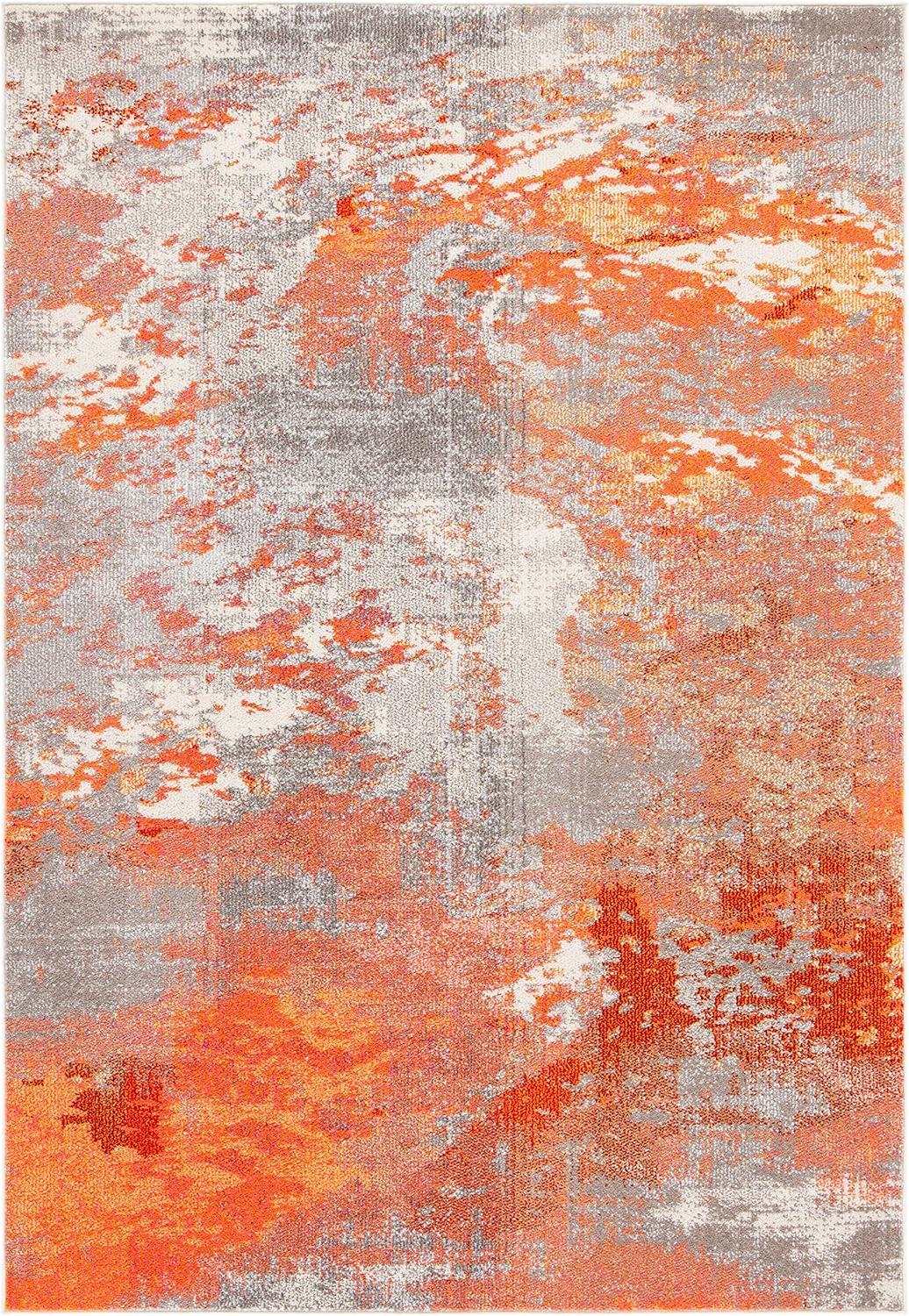 image:imageSAFAVIEH Area Rug 8x10 Madison Collection Large Blue amp Grey Modern Boho Abstract Design NonShedding amp Easy Cleaning Ideal for Living Room Bedroom Office Dining Space MAD440MGreyOrange