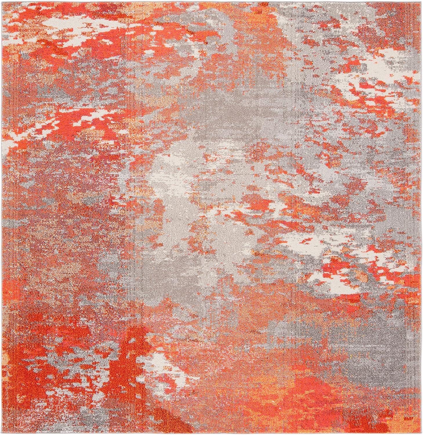 image:imageSAFAVIEH Area Rug 8x10 Madison Collection Large Blue amp Grey Modern Boho Abstract Design NonShedding amp Easy Cleaning Ideal for Living Room Bedroom Office Dining Space MAD440MGreyOrange