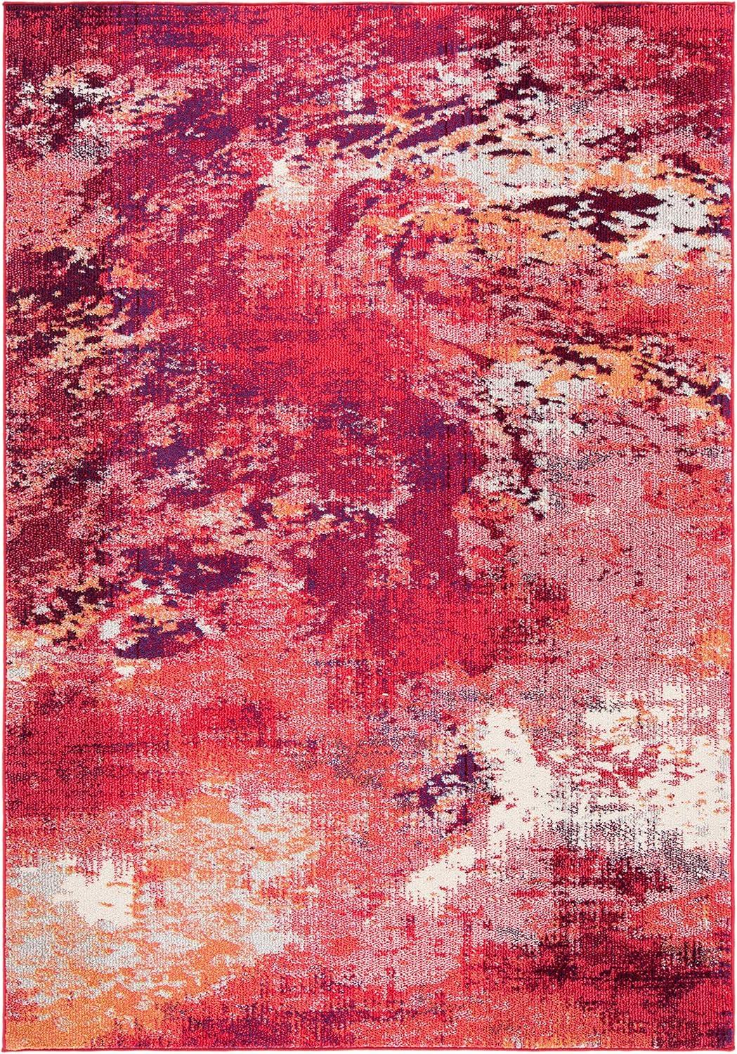 image:imageSAFAVIEH Area Rug 8x10 Madison Collection Large Blue amp Grey Modern Boho Abstract Design NonShedding amp Easy Cleaning Ideal for Living Room Bedroom Office Dining Space MAD440MRedIvory