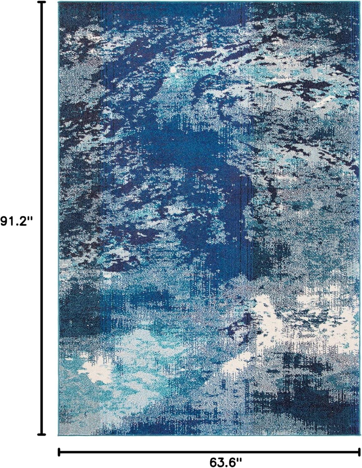 image:imageSAFAVIEH Area Rug 8x10 Madison Collection Large Blue amp Grey Modern Boho Abstract Design NonShedding amp Easy Cleaning Ideal for Living Room Bedroom Office Dining Space MAD440MNavyIvory