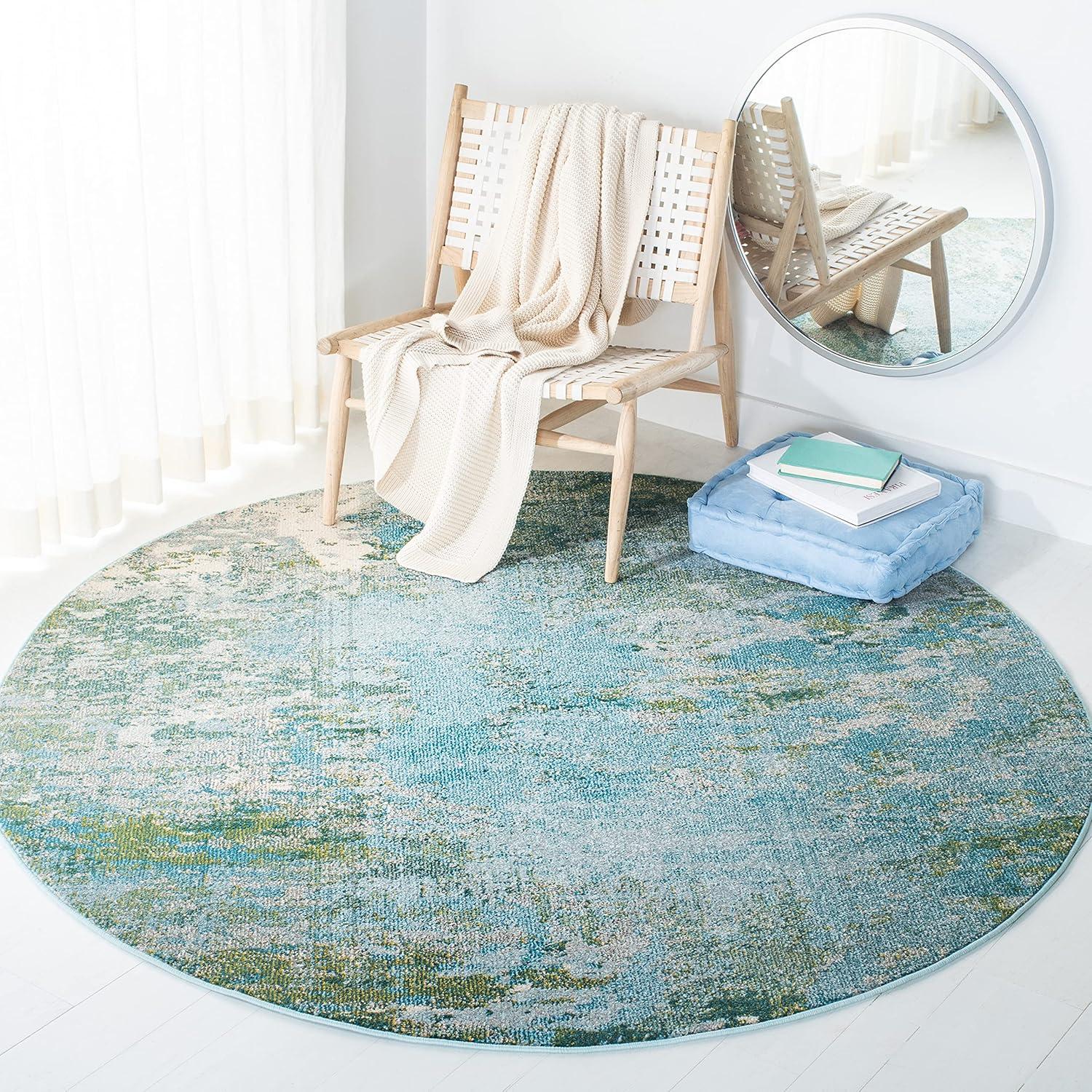 image:imageSAFAVIEH Area Rug 8x10 Madison Collection Large Blue amp Grey Modern Boho Abstract Design NonShedding amp Easy Cleaning Ideal for Living Room Bedroom Office Dining Space MAD440MLight BlueGreen