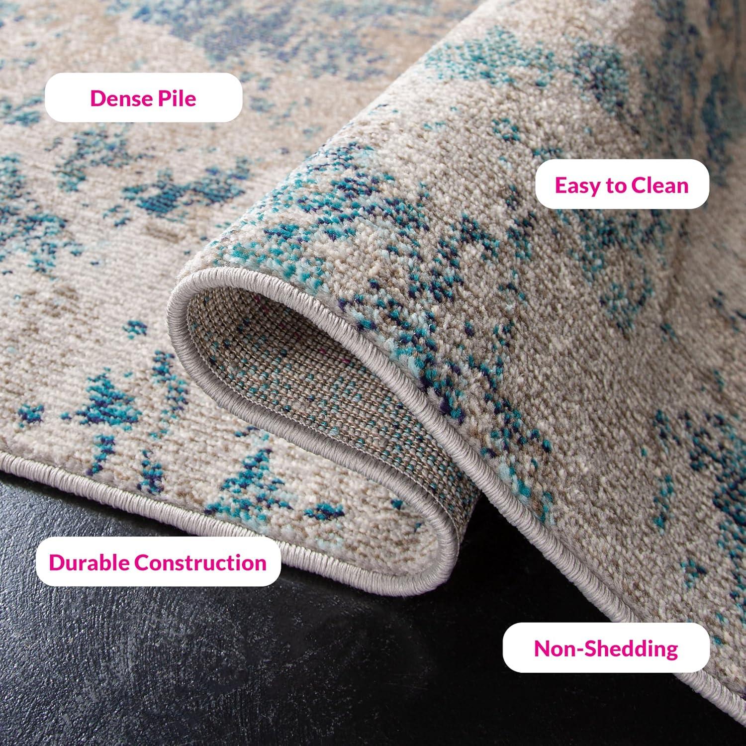 image:imageSAFAVIEH Area Rug 8x10 Madison Collection Large Blue amp Grey Modern Boho Abstract Design NonShedding amp Easy Cleaning Ideal for Living Room Bedroom Office Dining Space MAD440MBlueBeige