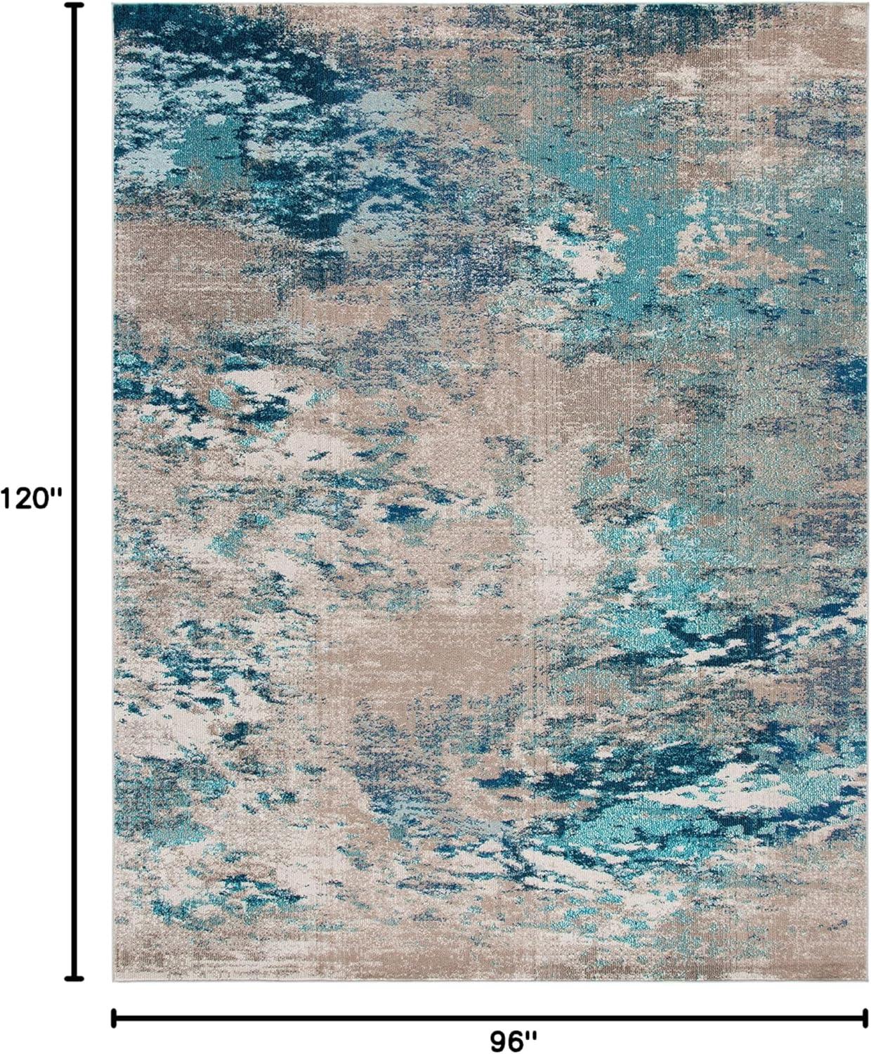 image:imageSAFAVIEH Area Rug 8x10 Madison Collection Large Blue amp Grey Modern Boho Abstract Design NonShedding amp Easy Cleaning Ideal for Living Room Bedroom Office Dining Space MAD440MBlueBeige