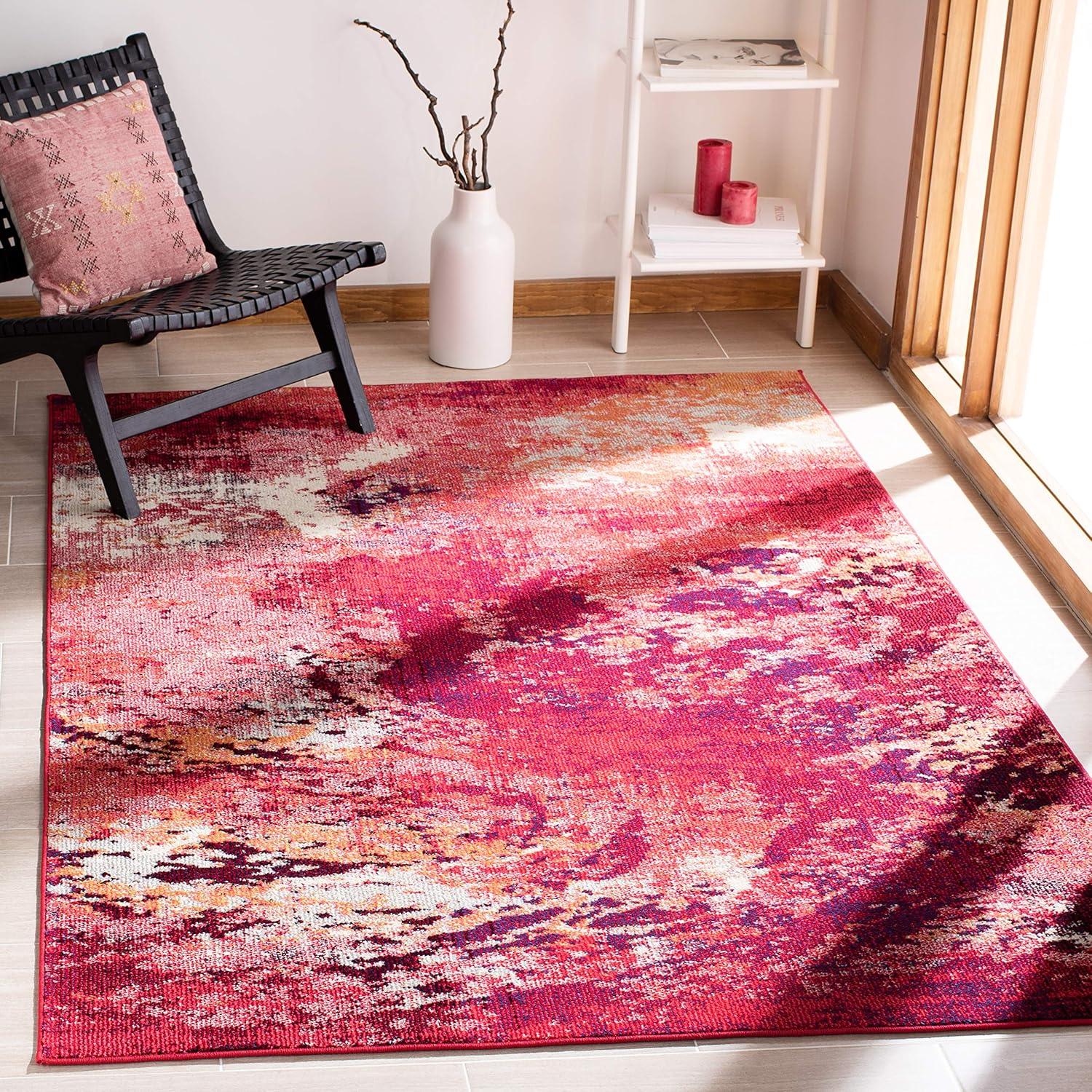 image:imageSAFAVIEH Area Rug 8x10 Madison Collection Large Blue amp Grey Modern Boho Abstract Design NonShedding amp Easy Cleaning Ideal for Living Room Bedroom Office Dining Space MAD440MRedIvory