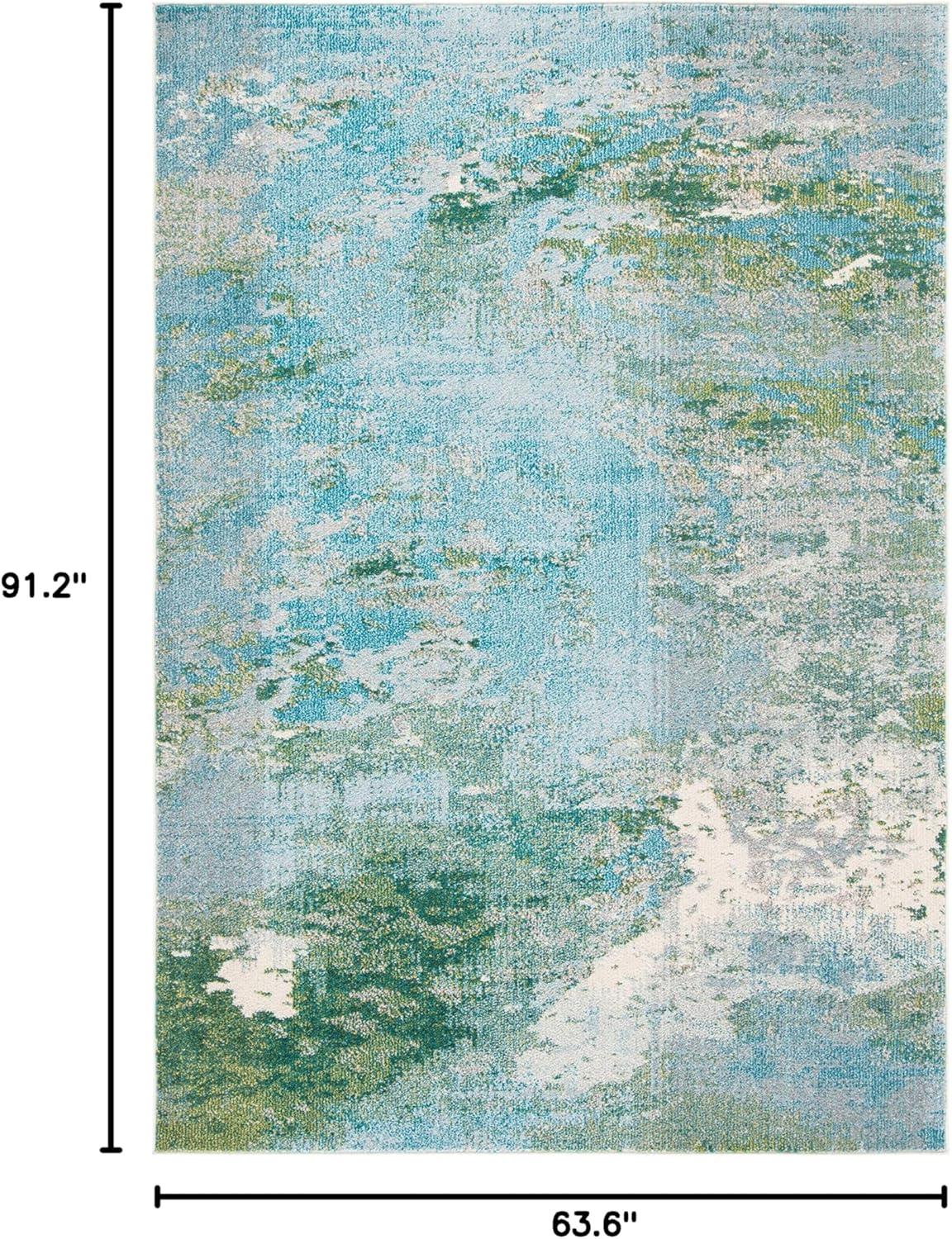 image:imageSAFAVIEH Area Rug 8x10 Madison Collection Large Blue amp Grey Modern Boho Abstract Design NonShedding amp Easy Cleaning Ideal for Living Room Bedroom Office Dining Space MAD440MLight BlueGreen