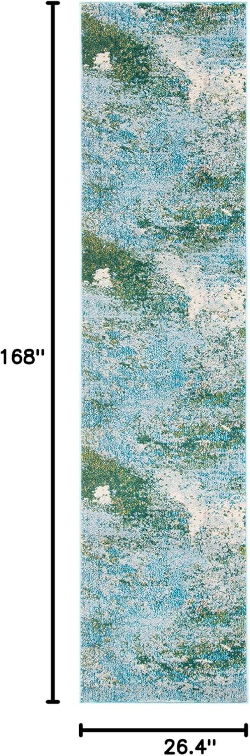 image:imageSAFAVIEH Area Rug 8x10 Madison Collection Large Blue amp Grey Modern Boho Abstract Design NonShedding amp Easy Cleaning Ideal for Living Room Bedroom Office Dining Space MAD440MLight BlueGreen