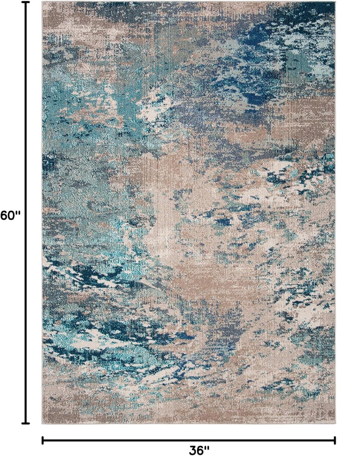 image:imageSAFAVIEH Area Rug 8x10 Madison Collection Large Blue amp Grey Modern Boho Abstract Design NonShedding amp Easy Cleaning Ideal for Living Room Bedroom Office Dining Space MAD440MBlueBeige