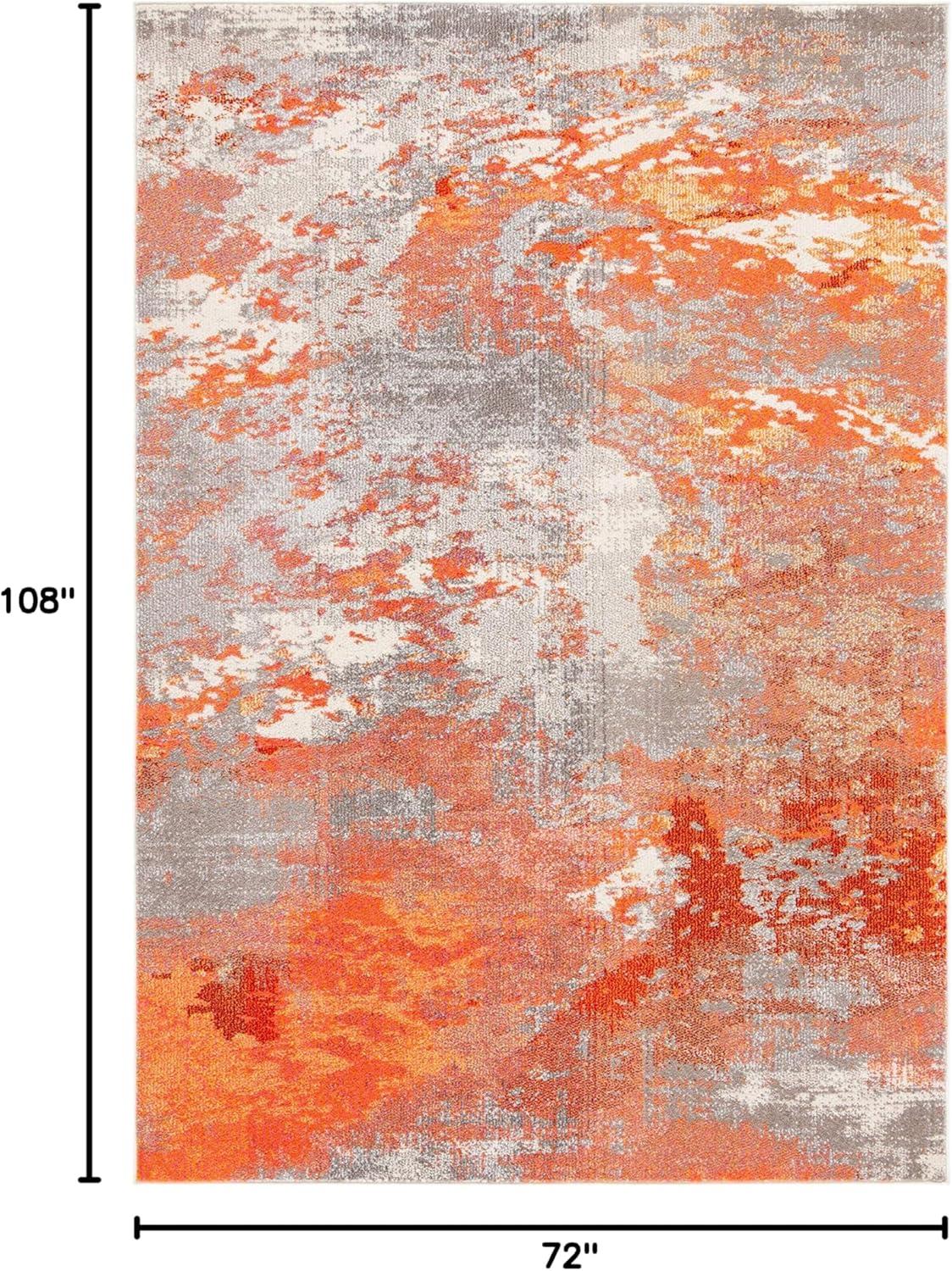 image:imageSAFAVIEH Area Rug 8x10 Madison Collection Large Blue amp Grey Modern Boho Abstract Design NonShedding amp Easy Cleaning Ideal for Living Room Bedroom Office Dining Space MAD440MGreyOrange