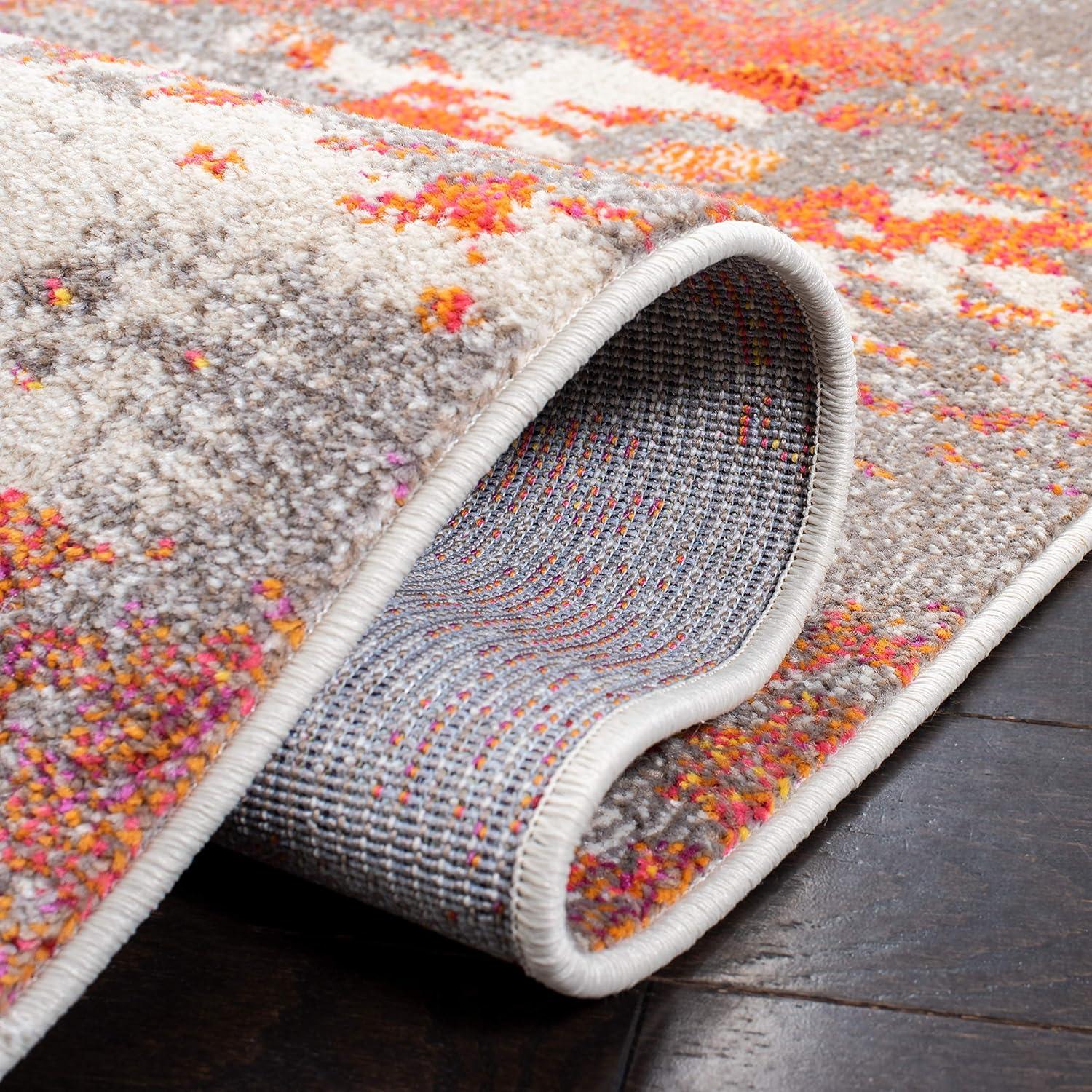 image:imageSAFAVIEH Area Rug 8x10 Madison Collection Large Blue amp Grey Modern Boho Abstract Design NonShedding amp Easy Cleaning Ideal for Living Room Bedroom Office Dining Space MAD440MGreyOrange