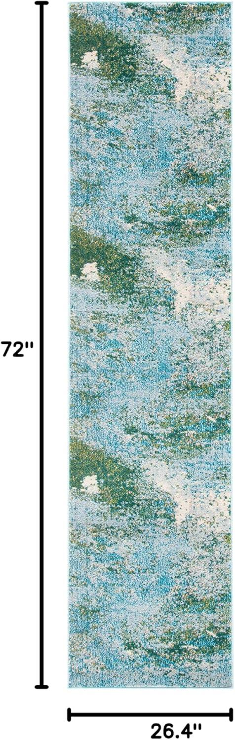 image:imageSAFAVIEH Area Rug 8x10 Madison Collection Large Blue amp Grey Modern Boho Abstract Design NonShedding amp Easy Cleaning Ideal for Living Room Bedroom Office Dining Space MAD440MLight BlueGreen