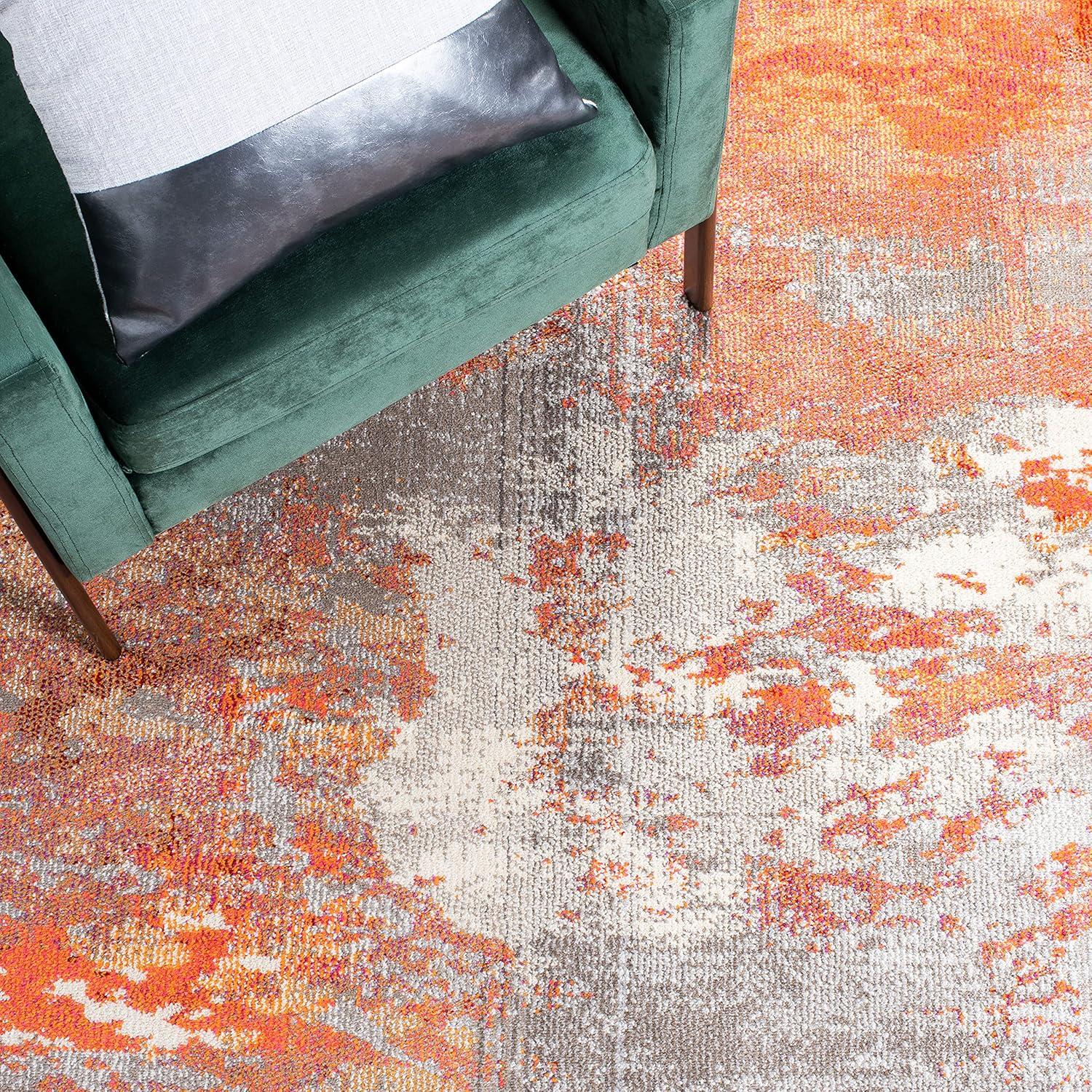 image:imageSAFAVIEH Area Rug 8x10 Madison Collection Large Blue amp Grey Modern Boho Abstract Design NonShedding amp Easy Cleaning Ideal for Living Room Bedroom Office Dining Space MAD440MGreyOrange