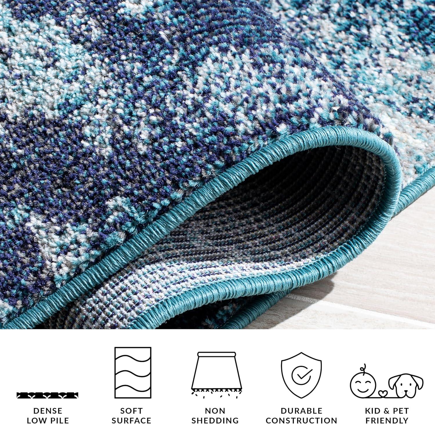 image:imageSAFAVIEH Area Rug 8x10 Madison Collection Large Blue amp Grey Modern Boho Abstract Design NonShedding amp Easy Cleaning Ideal for Living Room Bedroom Office Dining Space MAD440MNavyIvory